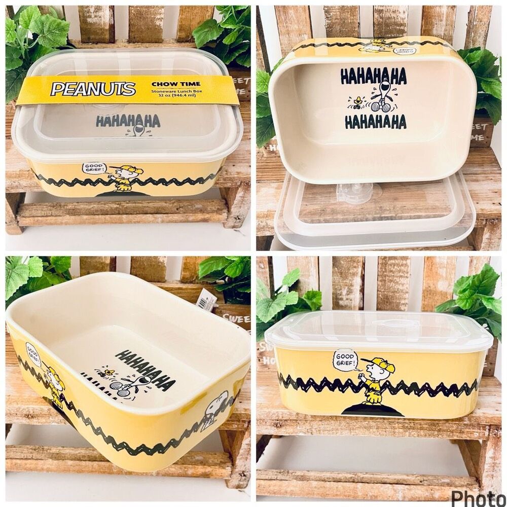 NWT Peanuts Snoopy & Woodstock Pressure Vented Lid Big Food Container Bowl New